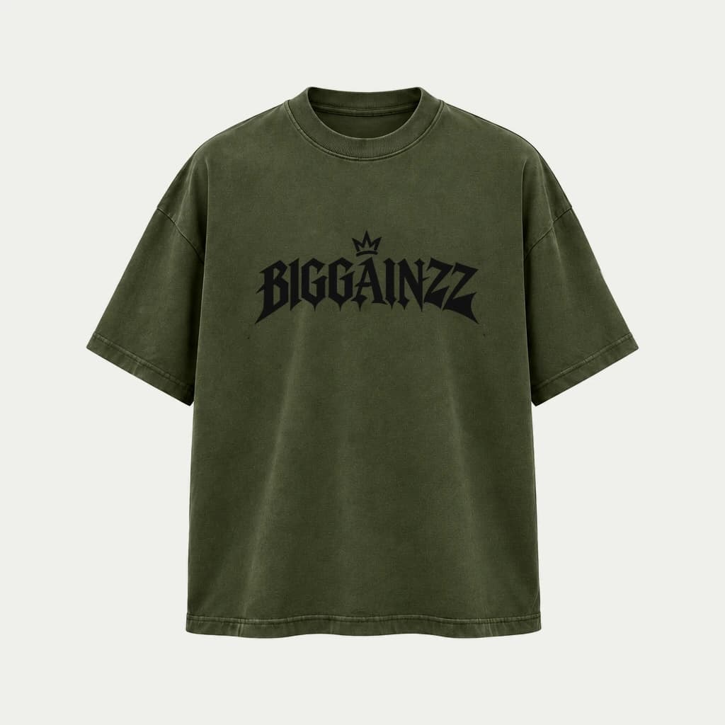 BIGGAINZZ Royal Tee (Olive) — front