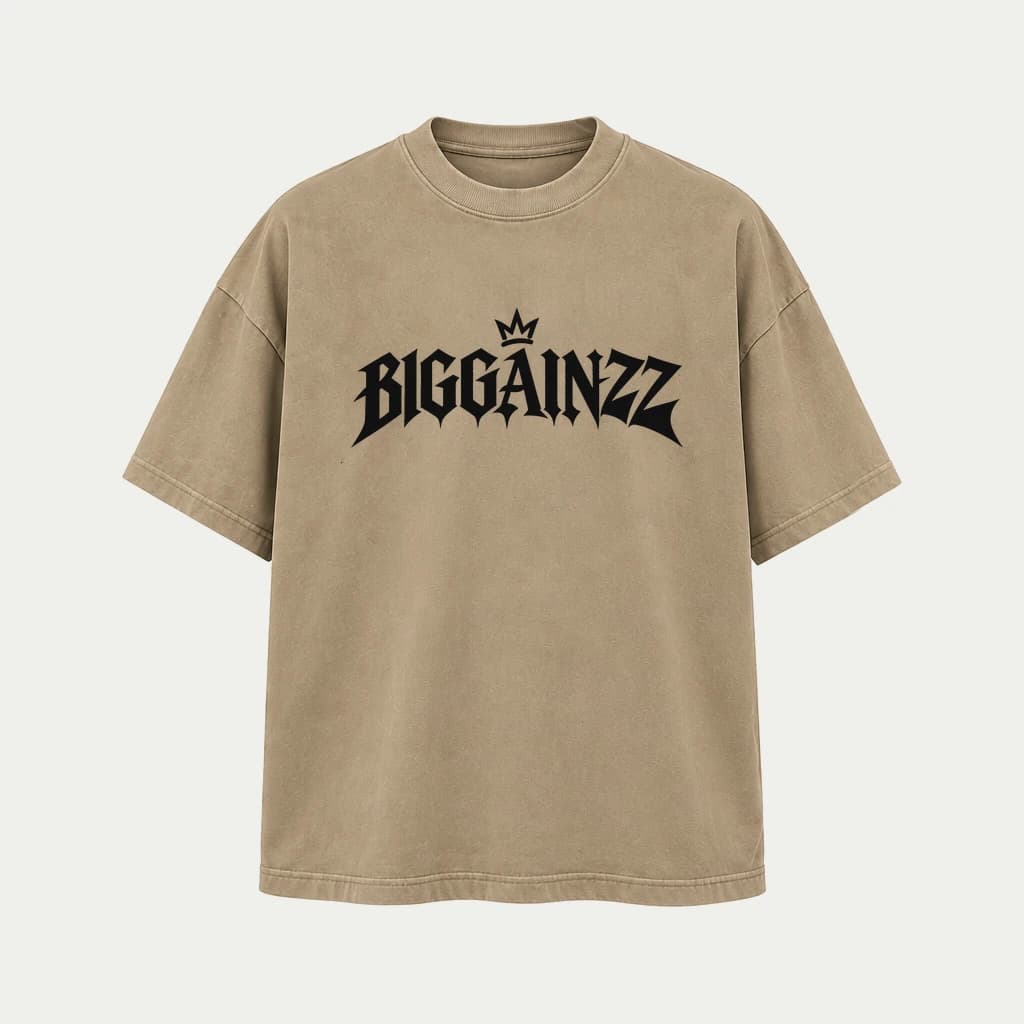 BIGGAINZZ Royal Tee (Sand) — front